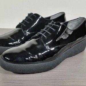Robert Clergerie Feydol Derby Shoes Black Patent Leather, Womens Size 5.5 / 36.5